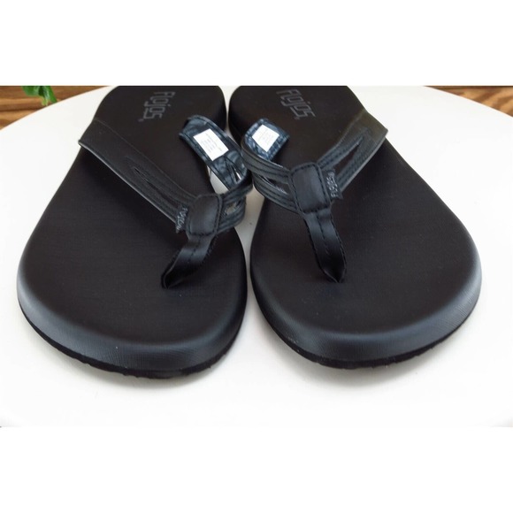 Flojos Sz 10 M Black Flip Flop Synthetic Women Sandals - Picture 2 of 7